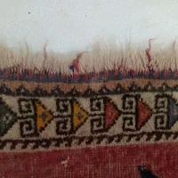 قالیچه دستبافت قدیمی تمام پشم|فرش|اصفهان, ارغوانیه|دیوار