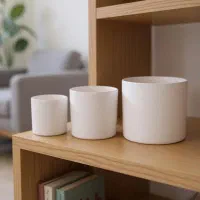 گلدان استوانه‌ای سه تایی قطر 20 سانتی‌متر