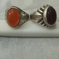 انگشتر نقره قدیمی دست ساز عقیق یمنی به شرط وزن ۱۵