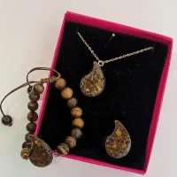 ست دستبند،گردنبند و انگشتر چشم ببر اصل