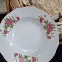 بشقاب قدیمی  گل سرخی