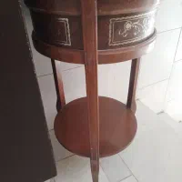 دو میزگرد ‌چوبی کنار سالنی برای تلفن.مجسمه.دکوری|میز تلفن|تهران, حکیمیه|دیوار