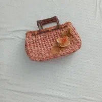 کیف حصیری دسته چوبی