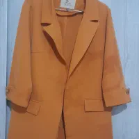 کت تک ،جلو باز،رنگ آجری،آستین دکمه خور