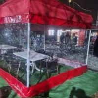 آلاچیق برزنتی طلق خارجی سایبان ترانزیتی رنگی