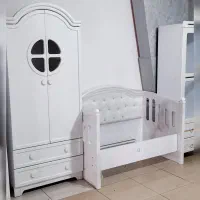 سرویس تخت کمدنوزادمدل کلبه