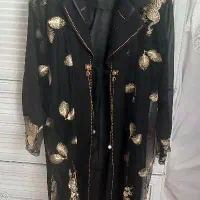 لباس حریر مجلسی با گلدوزی طلایی