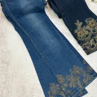 شلوار لی نگین دوزی شده وارداتی|لباس|یزد, |دیوار