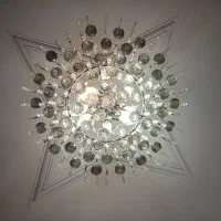 لوستر اشکی اتریشی رنگ نقره ای فروش فوری|لوستر و چراغ آویز|تهران, فردوس|دیوار