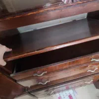 کتابخانه ویترین دار با میز کامپیوتر و کمد|کتابخانه، شلف، قفسههای دیواری|کرج, شاهینویلا|دیوار