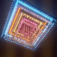 طراحی لوستر های کریستالی مربع|لوستر و چراغ آویز|شهرکرد, |دیوار