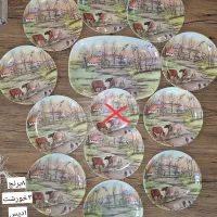 بشقاب دیوارکوب ظرف ظروف باغ سنتی ملامین قدیمی