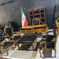 مبلمان اداری آلفا طوسی پارچه ای و چرم