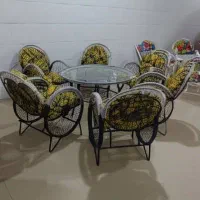 مبلمان باغی فرفوژه فلزی 6 نفره|صندلی و نیمکت|دزفول, |دیوار