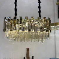 لوستر کریستال رایان شامپاینی مدرن 80×30