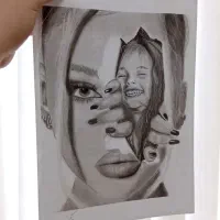 اجرای طرح سیاه قلم|تابلو، نقاشی، عکس|لاهیجان, انقلاب|دیوار