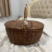 ساعت چوبی سبدحصیری