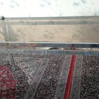 میز استیل ۶ نفره با صندلی روشم شیشه ۵ میل