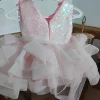 لباس عروس پفی کودک جدید صورتی خیلی کمرنگ  تا۱سال|لباس|نظرآباد, نظرآباد|دیوار