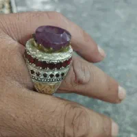 انگشتر نقره فیروزه و یاقوت