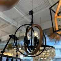 لوستر اقتصادی و خوش قیمت چوب و فلز|لوستر و چراغ آویز|شیراز, گلکوب|دیوار