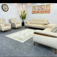 مبلمان چستر چوب پارچه خور .مبل نازلی|مبلمان خانگی و میز عسلی|خرمآباد, |دیوار