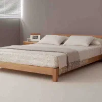 تختخواب دونفره مینیمال روکش چوب راش