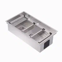 سینک استیل باکسی سایز d90 دو پله بنتو بزرگ