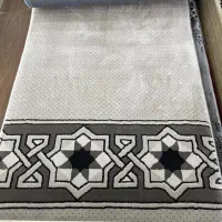 فرش سجاده نقره ای مسجدی طرح کمالات عربی