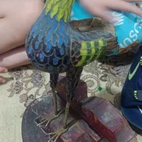 مجسمه طاووس مسی مینا کاری