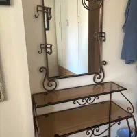 تخت و میز آرایش تک نفره فر فورژه با طرح گیتار