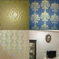نقاشی ساختمان باطرح کاغذ دیواری|خدمات پیشه و مهارت|سیرجان, |دیوار