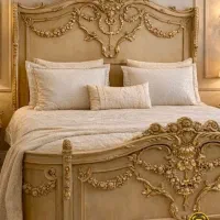 سرویس خواب کینگ سایز تمام چوب راش پتینه