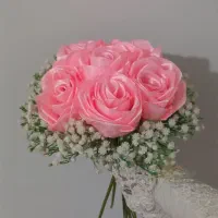 تخفیفات باکس و دسته‌گل روبانی ارزان (گل عروس) وشمع