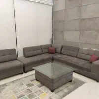 مبل راحتی مدرن ال مدل کاژو ۷ نفره + پاف