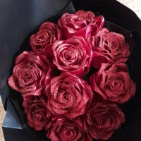 دسته گل رز ربانی شاین دار ۱۰عددی