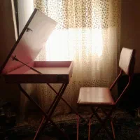پرده.میزآرایش و میز مطالعه دخترانه