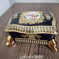 جاجواهری سرمه‌ای آبلیمو خوری گلسرخی کاردمیوه خوری