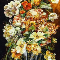 دو عدد تابلو فرش دستبافت چله ابریشم برجسته نفیس