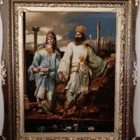 تابلو فرش دست بافت کوروش و ماندانا|تابلو فرش|ایجرود, |دیوار