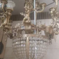 لوستر برنز  عتیقه و آنتیک دست ساز ایتالیایی ۲۴شاخه|لوستر و چراغ آویز|جاجرود, |دیوار