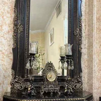 آینه وشمعدان و ساعت و آینه در حد نو