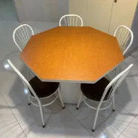 میز غذاخوری ۵ نفره و ۵ صندلی، پایه جداشونده