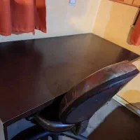 میز تحریر مشکی ام دی اف ۳کشوباصندلی کارمندی چرخدار|میز تحریر و کامپیوتر|بابلسر, |دیوار