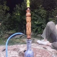 قلیون چون سرخ اصل ۹ رخ شیشه کریستال رنگ ثابت اصل