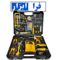 دریل شارژی با فول لوازم  چکشی 24 ولت