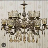 لوستر برنز ۱۲ شاخه طرح سیاه قلم