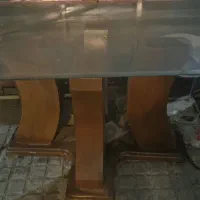 میز ناهار خوری 6 نفر با شیشه 10میل