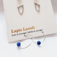 گوشواره میخی پک دار 5 جفتی با سنگ لاجورد چند رنگ|بدلیجات|اردبیل, |دیوار