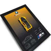 تابلو دکوری سه‌بعدی BMW M4 مناسب هدیه و کلکسیون